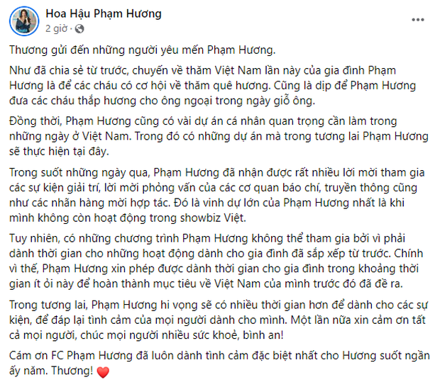 Nóng: Hoa hậu Phạm Hương "tiết lộ" kế hoạch cho lần trở lại Việt Nam này